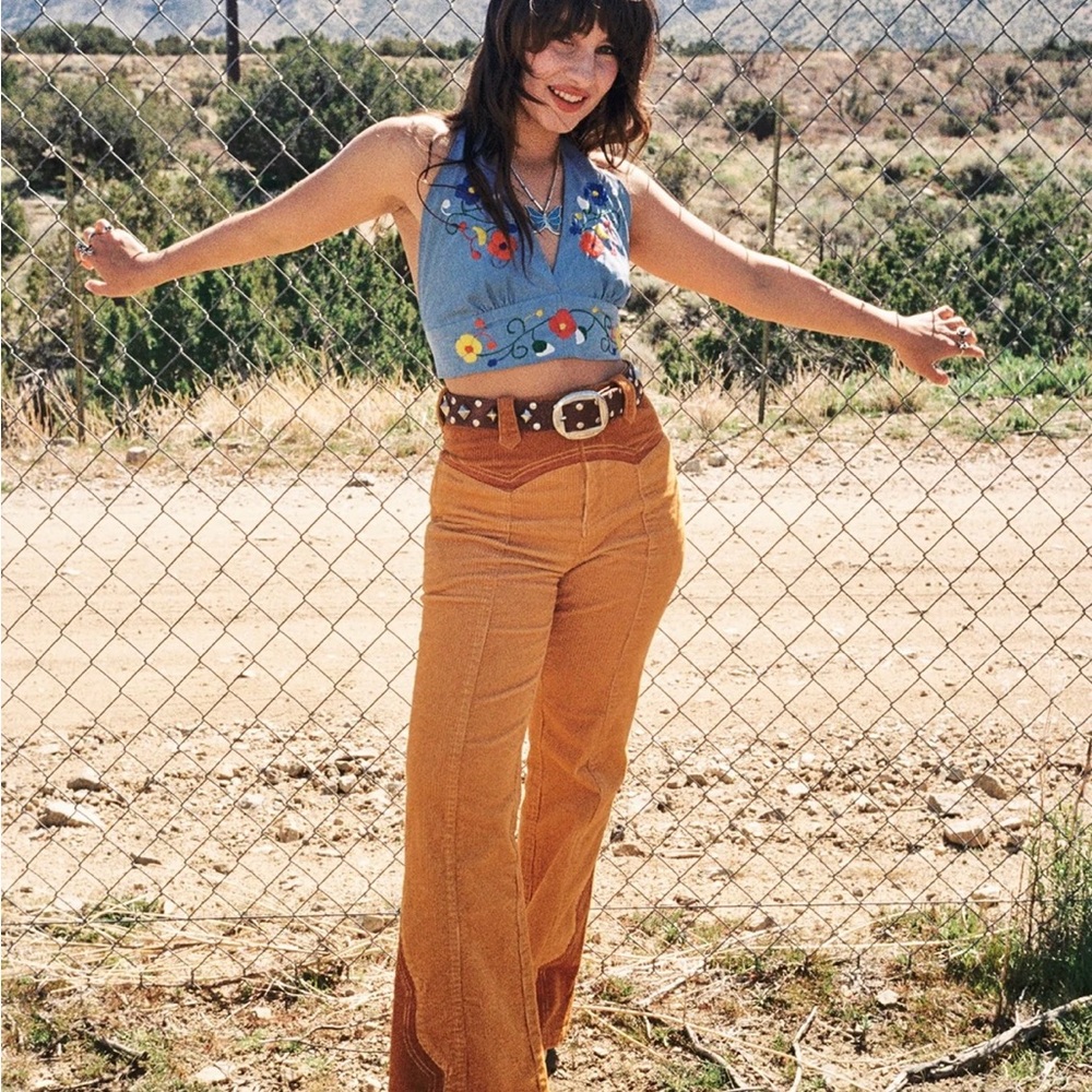 Classic Rock Couture Corduroy Cinnamon Girl Gold Pants